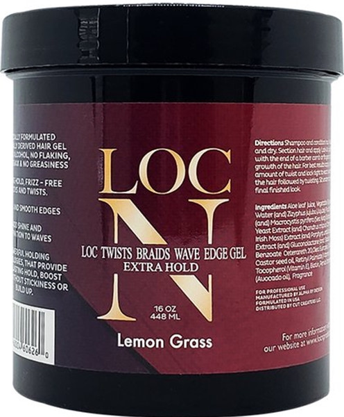 LOC N TWISTS BRAIDS WAVE EDGE GEL EXTRA HOLD 16 oz. - Lemongrass Scented