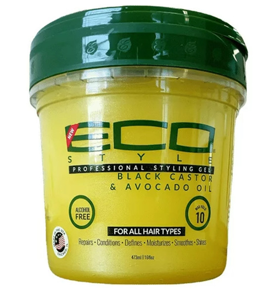 ECO Style Black Castor & Avocado Oil Styling Gel 16 oz