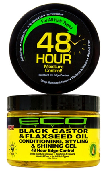 ECO Black Castor Oil & Flaxseed Oil 48 Hour Edge Control 11 oz