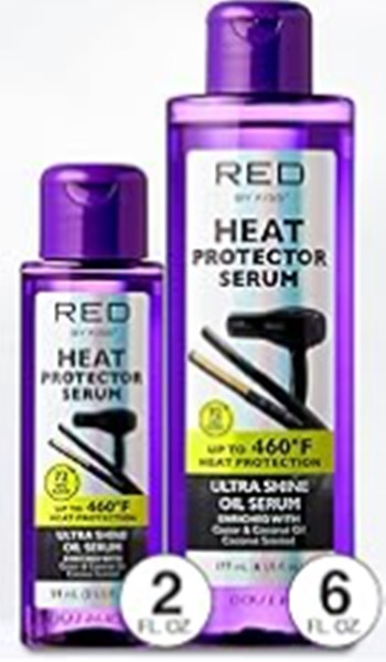 Red by Kiss Heat Protector Hair Styling Serum, Thermal Protection Ultra Shine Oil Serum