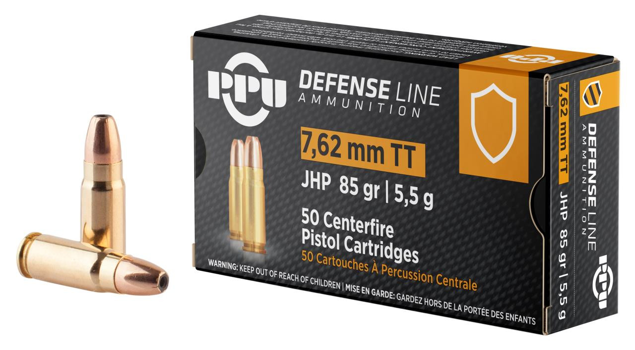 PPU Defense Line 7.62x25 Tokarev - 85 Grain JHP - 1675 FPS - 50