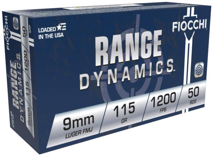 Fiocchi Range Dynamics 9mm 115 Grain FMJ 1200 FPS 50