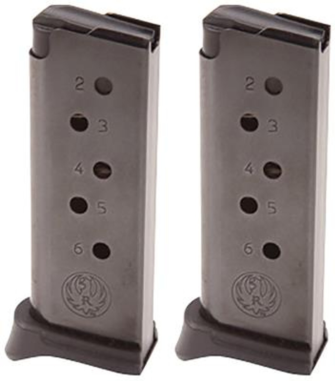 Ruger LCP 380 ACP Magazine with Finger Extension - Blued Steel - 6 Round - 2 Pack - 90643