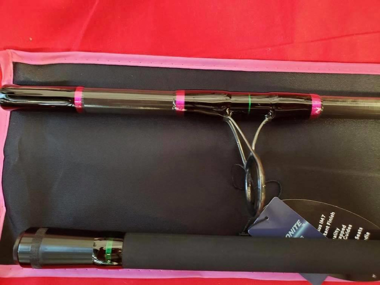 Ninja Tackle Lady Dagger Surf Fishing Spinning Rod - 11' - Medium Heavy -  Black / Pink