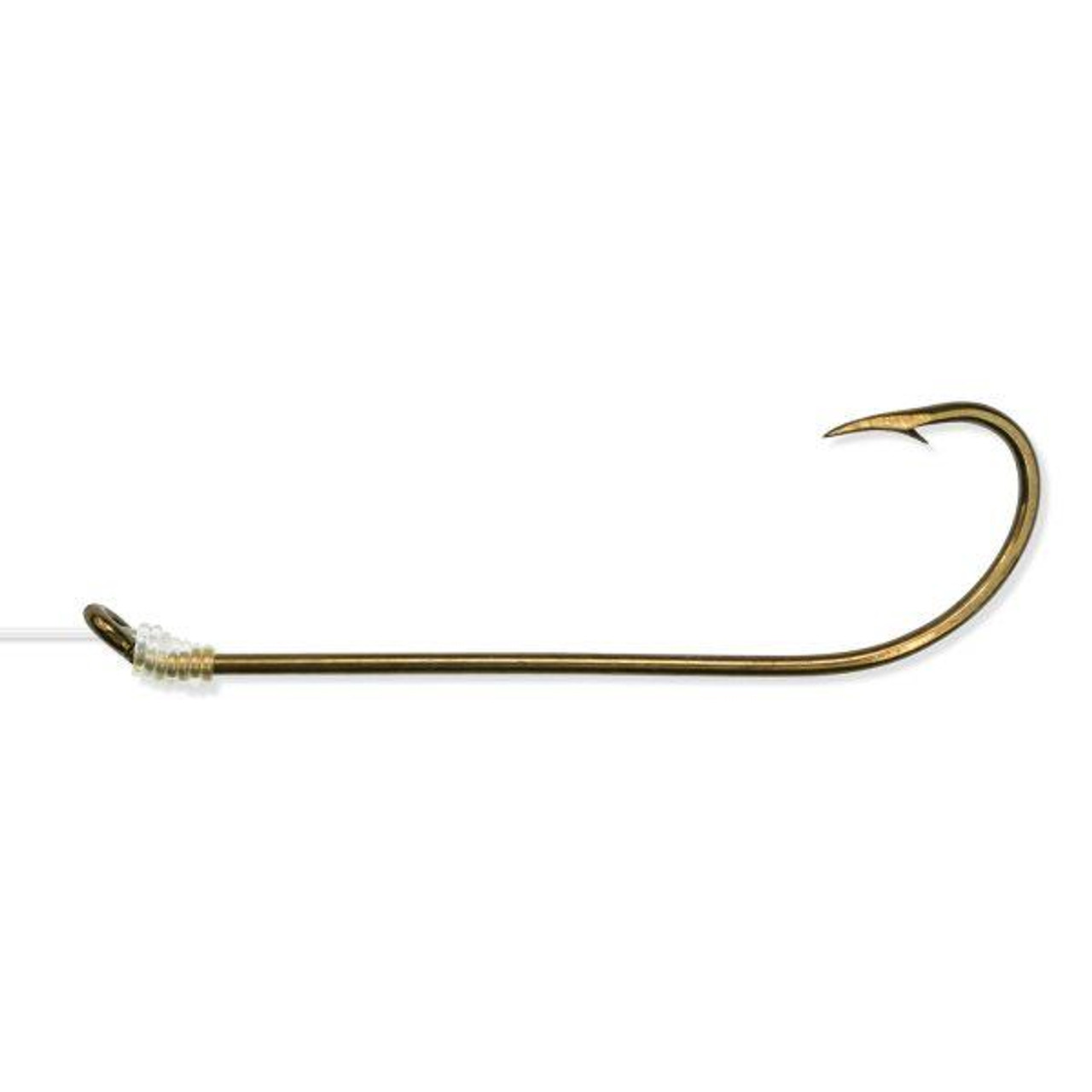 Bear Paw Long Shank Single Snell Hook - Bronze