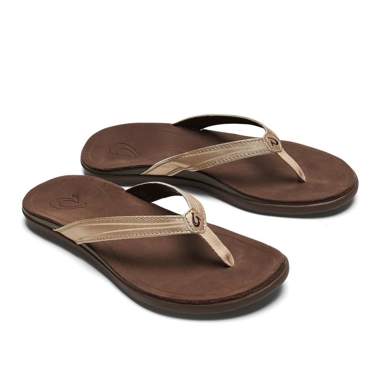 Olukai Aukai Women s Leather Sandals Copper Dark Java