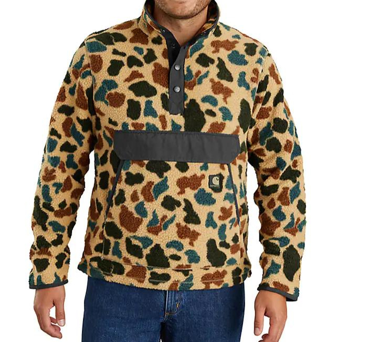 Carhartt Relaxed Fit Fleece Snap Front Jacket - 1972 Duck Camo