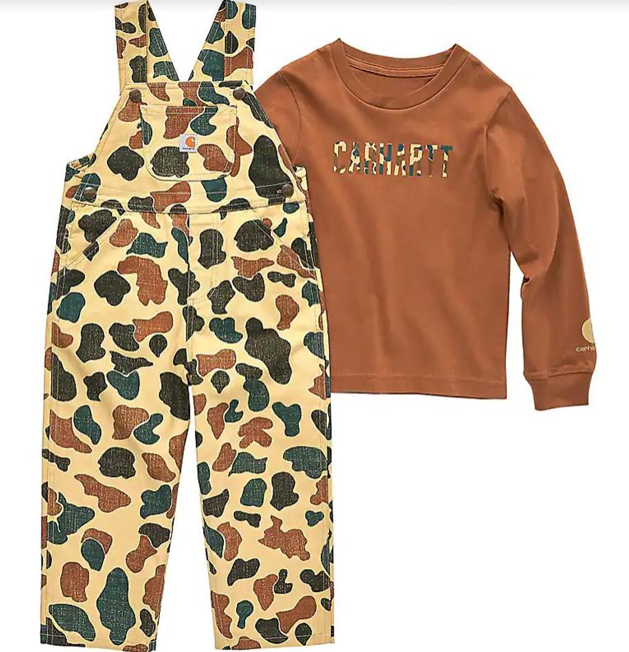 Carhartt Kid's Graphic T-Shirt and Printed Canvas Overall Set - Long Sleeve  - 50th Anniversary Camo