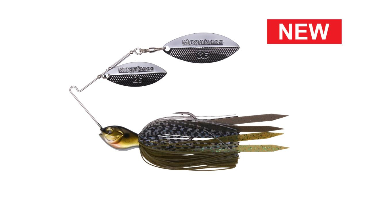 Megabass Spinnerbait SV-3 3/8 Double Willow Hot Tiger - Esca Da Pesca, 10.5g, Color Hot Tiger