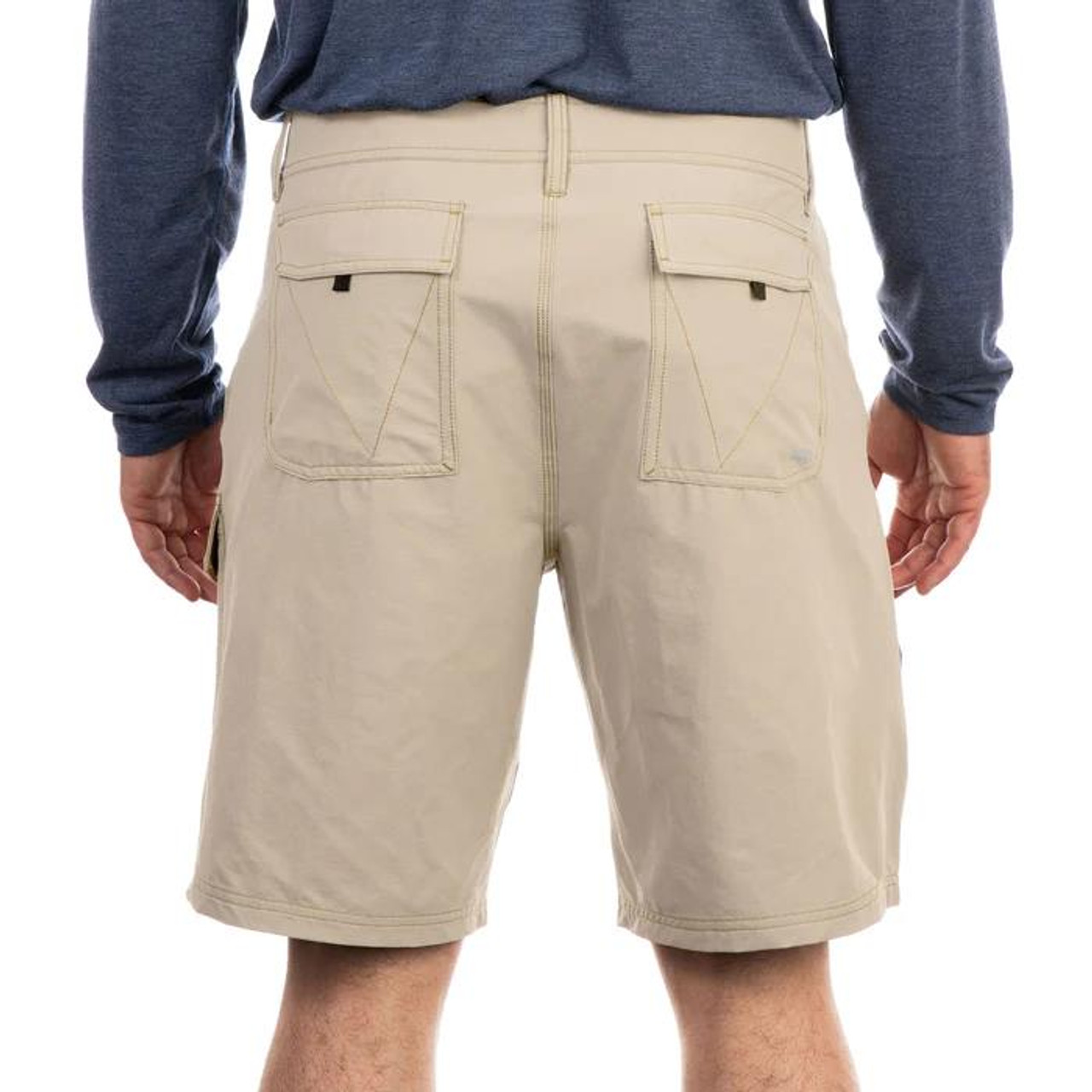 Aftco Men's Stealth Fishing Shorts - Khaki - Dance's Sporting Goods