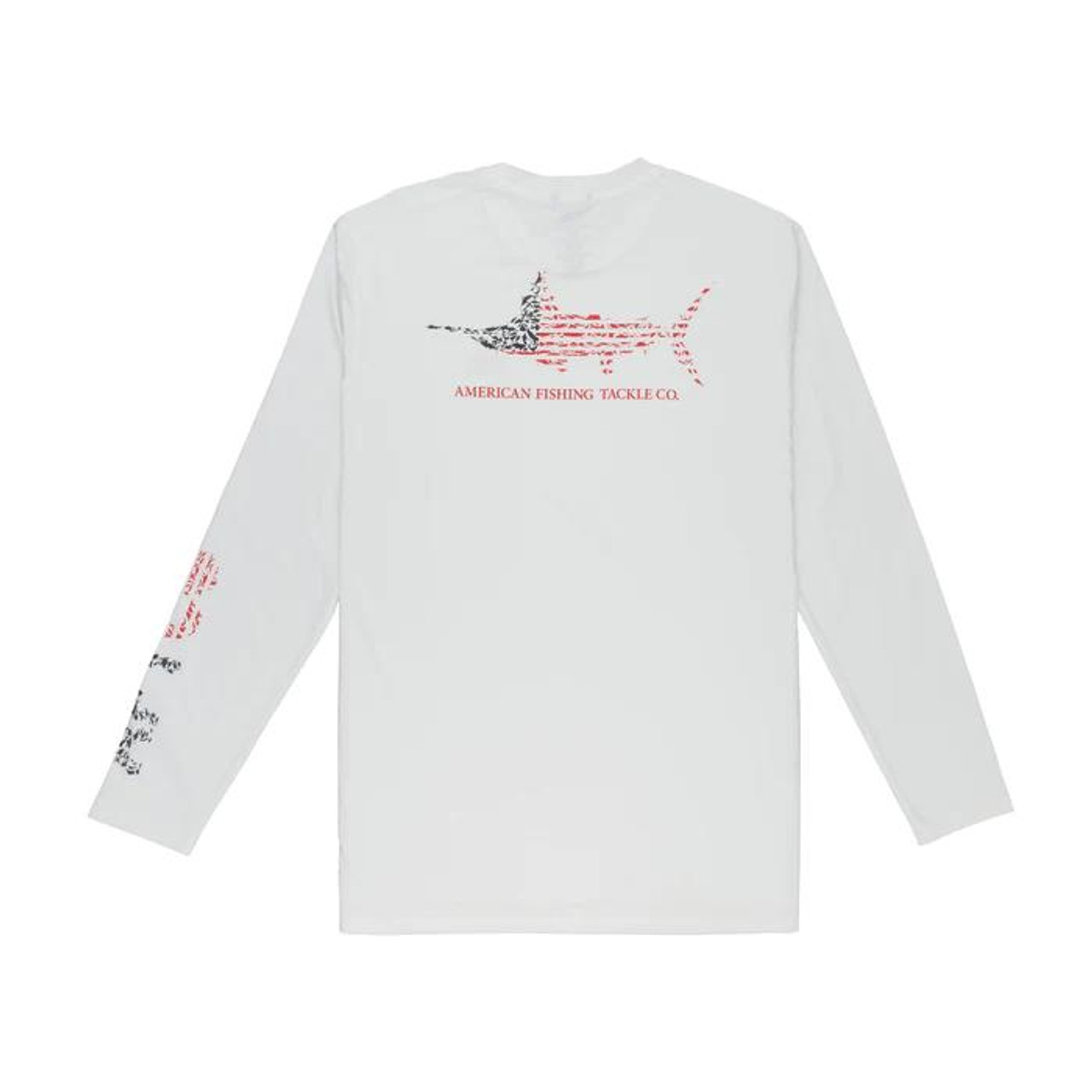 Aftco Men's Jigfish Americana UVX Sun Protection Shirt - Long Sleeve - White