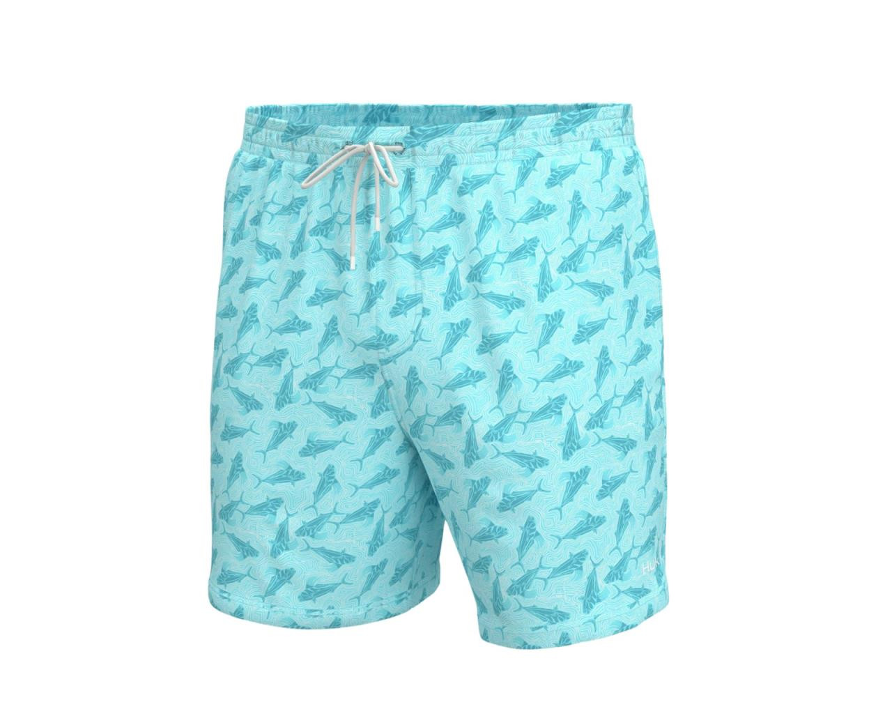 Huk Men's Pursuit Volley Rooster Wake Swim Shorts - Island Paradise