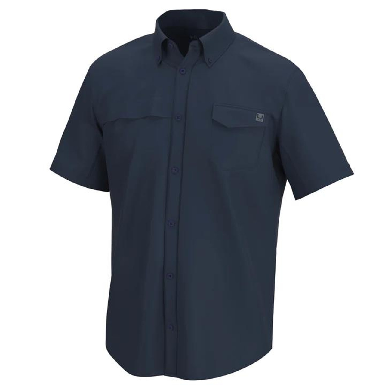 Huk Men's Tide Point Shirt - Short Sleeve - Sargasso Sea - Dance's Sporting  Goods