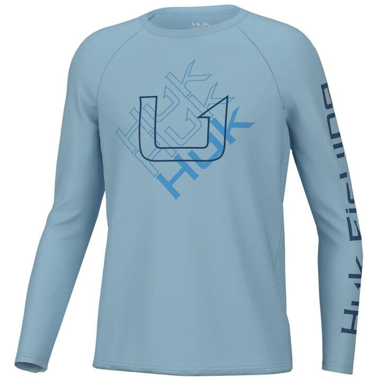 Huk Youth Pursuit Solar Time Shirt - Long Sleeve - Crystal Blue