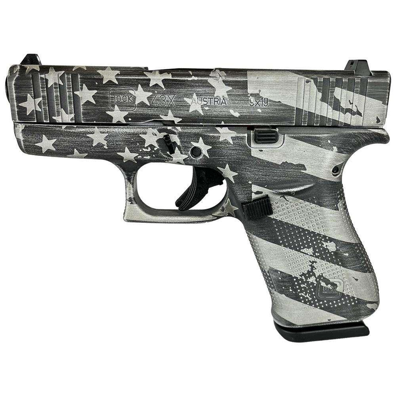Distressed Flag Pistol Stencil Pack