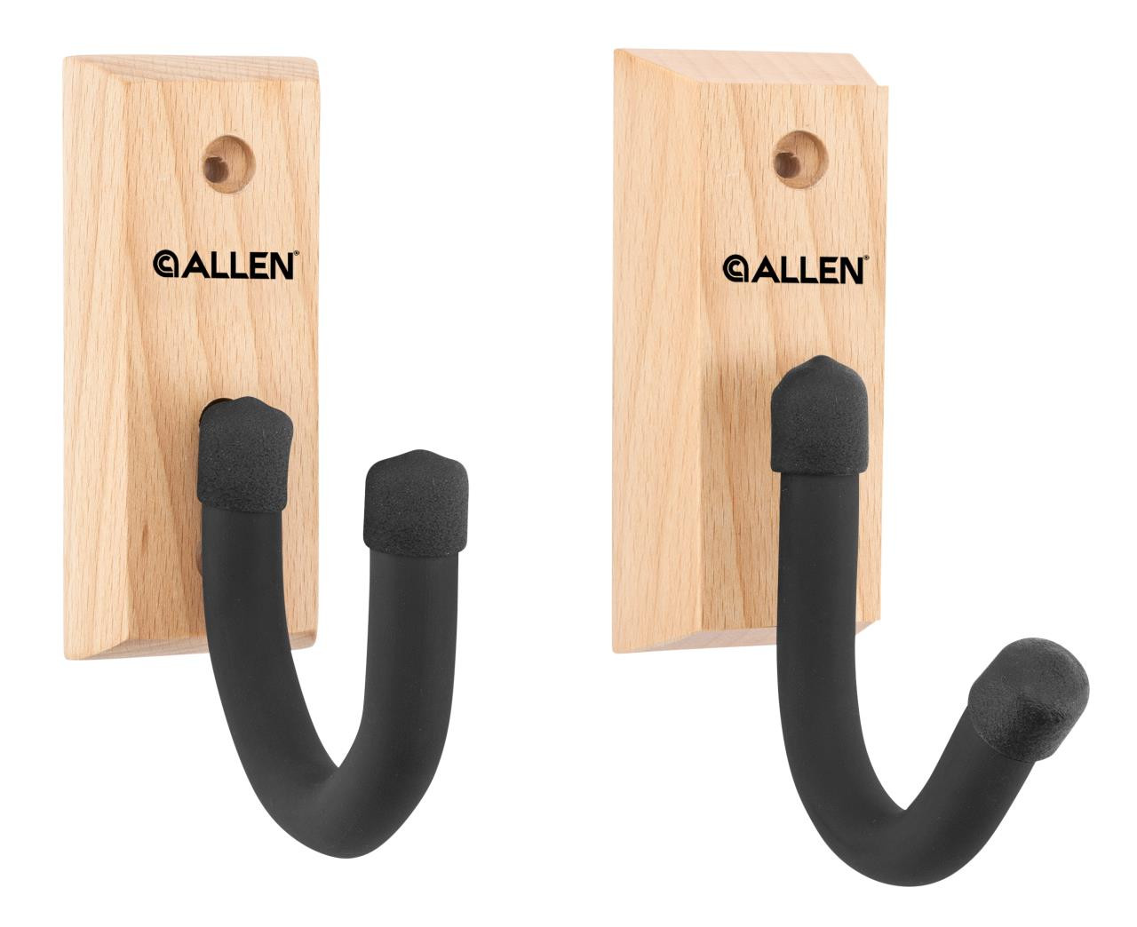 Allen Defender Hooks with Wood Mounting Plaque Wood / Black 2 Pack Dance's Sporting Goods