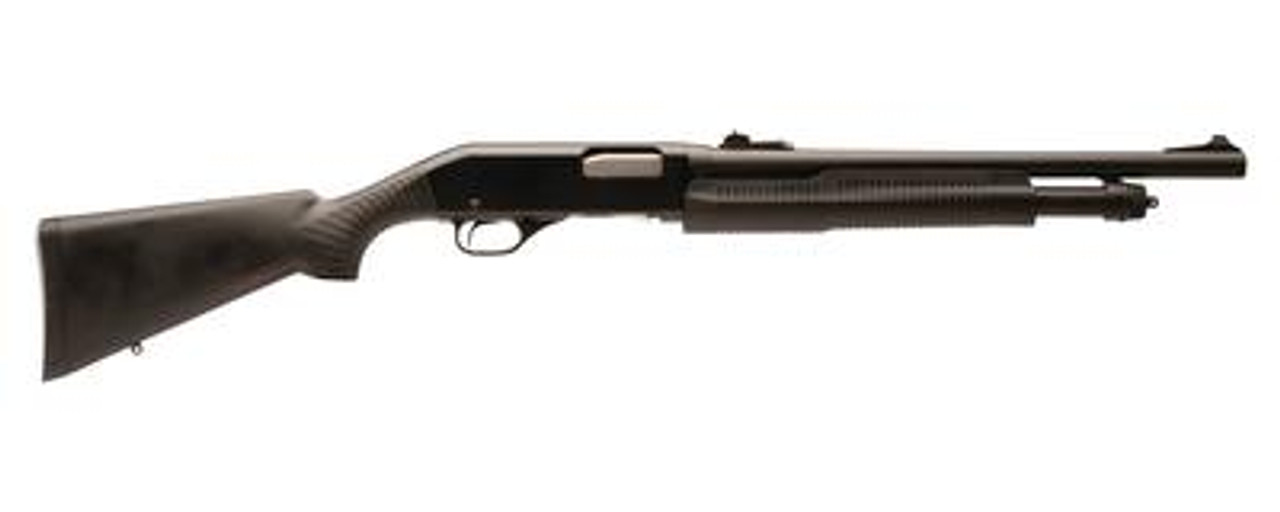 Savage Stevens 320 Security Pump 12 Gauge 3 Inch Chamber 18.5 Inch Barrel  Blue Finish Ghost Ring Sight Black Synthetic Stock 5 Round - Dance&#39;s  Sporting Goods