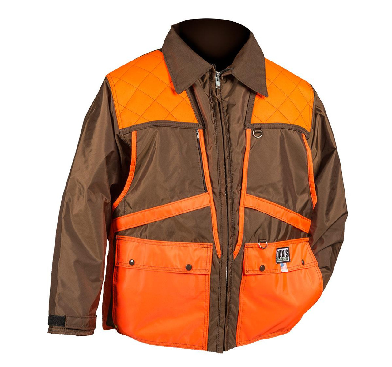 Dan's Hunting Gear Briar Proof Frontloader Jacket - Blaze Orange / Brown