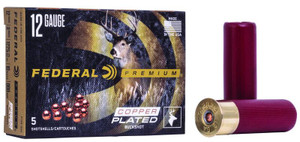 Federal Vital Shok 12 Gauge - 3" - 000 Buckshot Magnum Load - Copper-Plated - 10 Pellets - 1225 FPS - 5 Rounds - 029465001223