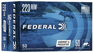 Federal American Eagle Varmint & Predator 223 Rem - 50 JHP - 3325 FPS - 50 Rounds - 604544617382
