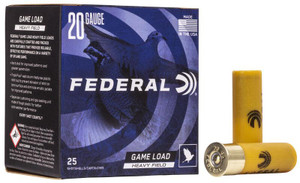 Federal Game Shok Upland Heavy Field 20 Gauge - 2.75" - #6 - 1oz Payload - 1165 FPS - 25 Rounds - 029465006860