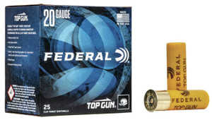 Federal Top Gun 20 Gauge - 2.75" - #8 - 7/8oz Payload - 1210 FPS - 25 Rounds - 029465025014