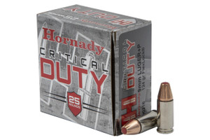 Hornady Critical Duty 9mm +P - 124 Grain FlexLock - 1175 FPS - 25 Rounds - 090255902167 Hornady Critical Duty 9mm +P - 124 Grain FlexLock - 1175 FPS - 25 Rounds - 090255902167