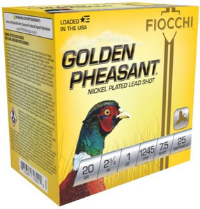 Fiocchi Golden Pheasant 20 Gauge - 2.75" - #7.5 - 1oz Payload - 1245 FPS - 25 Rounds - 762344703312