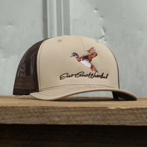 East Coast Waterfowl Wigeon Duck Trucker Hat Khaki/White