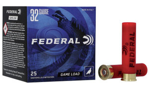 Federal Game Load Upland 32 Gauge - 2.5" - #8 - 11/16oz Payload - 1260 FPS - 25 Rounds - 604544669626