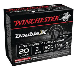 Winchester Double X High Velocity Turkey Load  20 Gauge - 3" - #5 - 1-5/16oz Payload - 1200 FPS - 10 Rounds - 020892016927