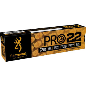 Browning Pro-22 22 LR - 40 Grain LRN - Target Crimp - 1085 FPS - 100 Rounds - 020892104730