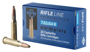 PPU 7.62x54R - 150 Grain SPBT - 2840 FPS - 20 Rounds - 8605003812890