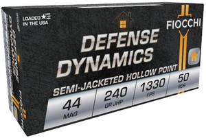 Fiocchi Defense Dynamics 44 Magnum - 240 Grain JHP - 1330 FPS - 50 Rounds - 762344705163