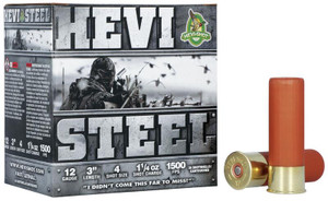 HEVI-Shot HEVI-Steel 12 Gauge - 3" - #4 - 1-1/4oz Payload - 1500 FPS - 25 Rounds - 816383600047