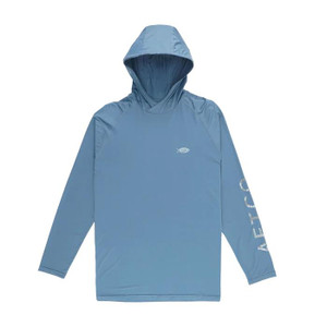 Aftco Men's Bass Patch UVX Hooded Sun Protection Shirt - Long Sleeve - Pearl  - Dance's Sporting Goods