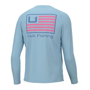 Huk Youth Pursuit Fin Fade Shirt - Crystal Blue - Dance's Sporting Goods