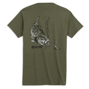 Heybo Bass & Crayfish Tee - Short Sleeve - Moss -