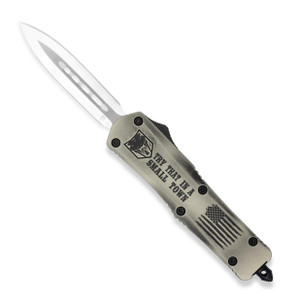 Cobratec Medium  F3-3 "Try That In A Small Town" Drop Point Knife - Gray - 099654043891