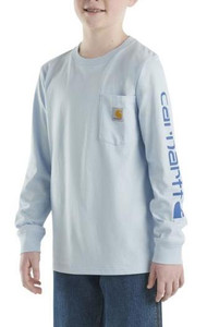 Carhartt Kid's Graphic Pocket Tee - Long Sleeve - Cashmere Blue -