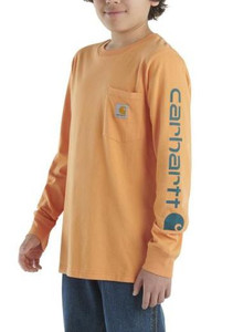 Carhartt Kid's Graphic Pocket Tee - Long Sleeve - Tangerine -