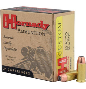 Hornady Custom 32 ACP - 60 Grain XTP - 1000 FPS - 25 Rounds - 090255900620
