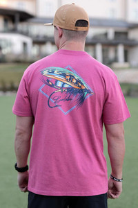 Burlebo Big Fly Tee - Short Sleeve - Heather Crimson -