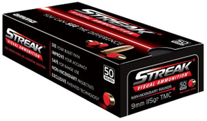 Ammo Inc Streak Visual Red 9mm - 115 Grain TMC - 1124 FPS - 50 Rounds - 818778023479