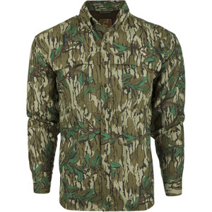 Drake Waterfowl Ol'Tom Mesh Back Flyweight Turkey Shirt - Long Sleeve - Mossy Oak Greenleaf -