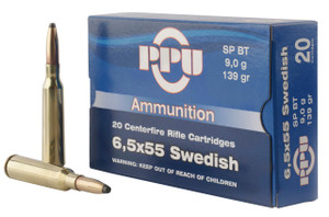 PPU Metric 6.5x55 Swedish - 139 Grain SPBT - 2450 FPS - 20 Rounds - 8605003812722