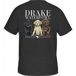Drake Waterfowl Lab Puppies Tee - Short Sleeve - Charcoal Heather -