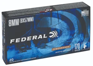 Power-Shok 8mm Mauser (8x57mm JS Mauser) 170 Grain Soft Point - 029465084813