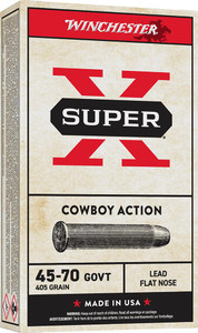 Winchester Super-X Cowboy Action 45-70 Govt - 405 Grain Lead Flat Nose - 1150 FPS - 20 Rounds - 020892219656