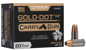 Speer Gold Dot Carry Gun 9mm - 135 Grain HP - 1120 FPS - 20 Rounds - 604544657913